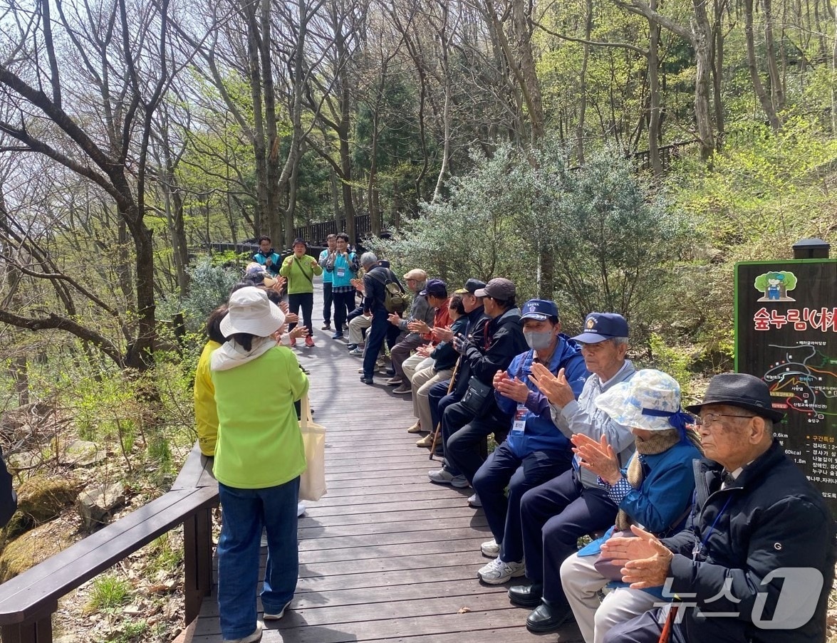 산림치유프로그램 모습. (산림청 한국산림복지진흥원 제공.재판매 및 DB금지)/뉴스1