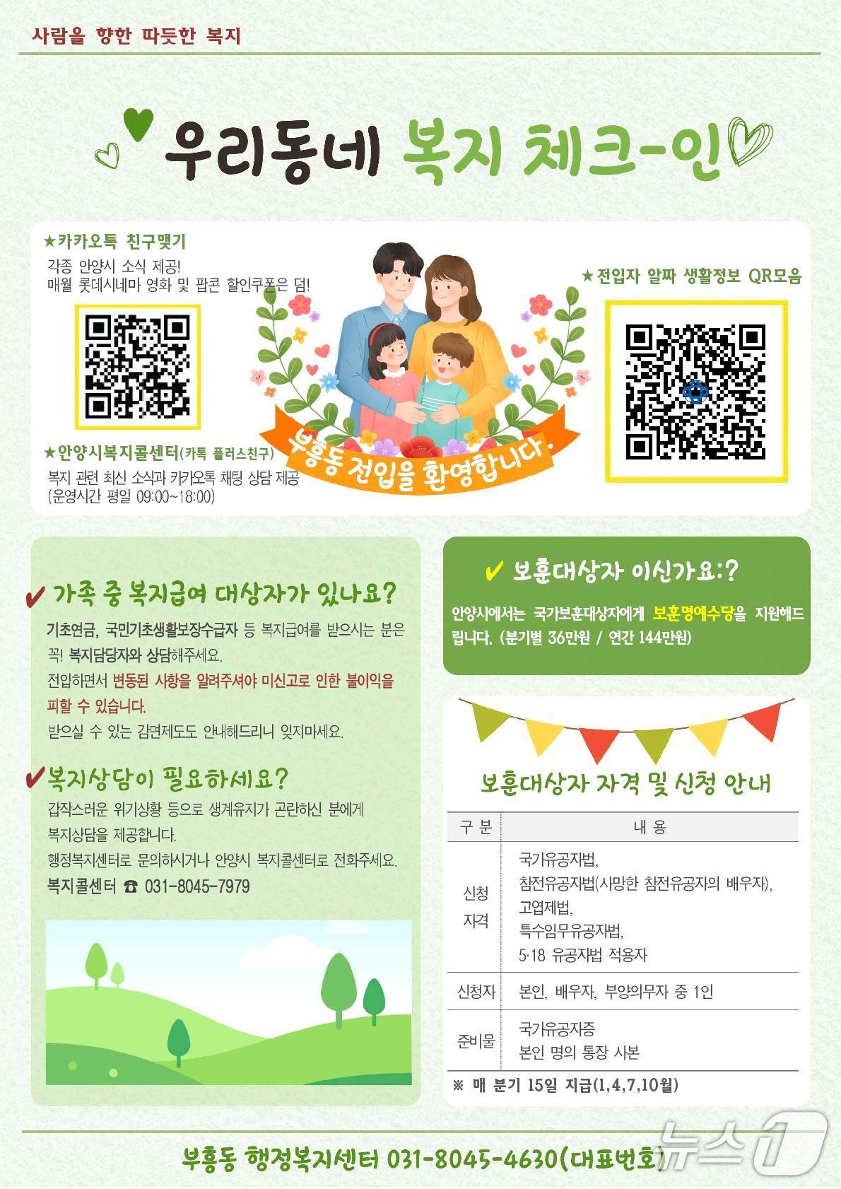 경기 안양시 부흥동이 전입 주민을 위한 '우리동네 복지 체크(Check)-인(人)'사업을 시행한다.(안양시 제공. 재판매 및 DB금지)/뉴스1