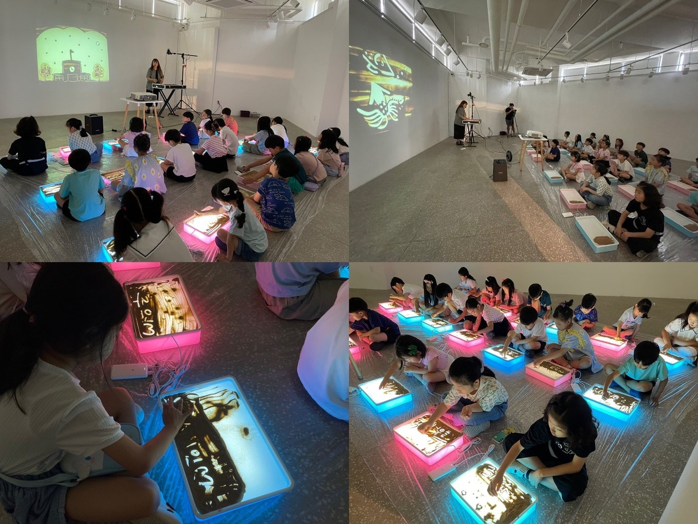 반도문화재단이 준비한 행사에서 어린이들이 샌드아트 수업에 열중하고 있다.(반도문화재단 제공)뉴스1 ⓒ News1