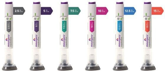  일라이 릴리가 개발한 비만·당뇨 치료제 &#39;마운자로&#39;&#40;성분명 티르제타파이드&#41; 제품군.&#40;일라이릴리 제공&#41;