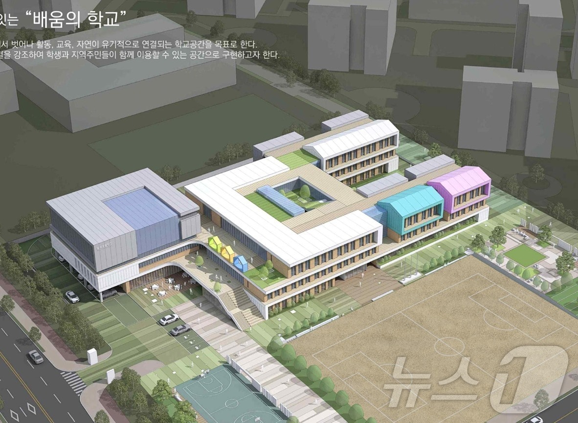 구미시 산동읍 동곡리에 신설되는 (가칭)동곡초교 조감도.(경북교육청 제공,재판매 및 DB 금지) ⓒ News1 김대벽기자