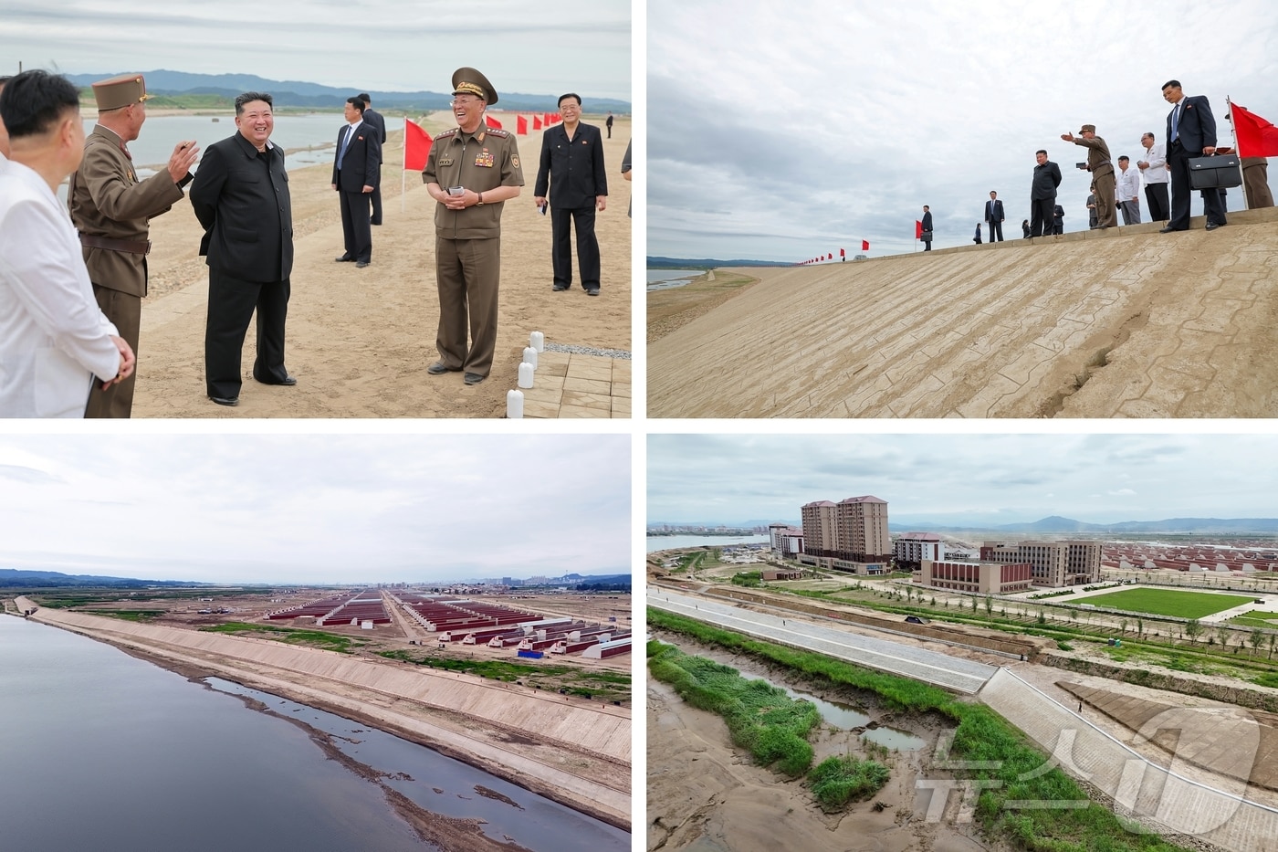 &#40;평양 노동신문=뉴스1&#41; = 북한 노동당 기관지 노동신문은 2일 &#34;김정은 동지께서 지난 1일 위화도 온실종합농장 건설장과 신의주시·의주군의 섬지구 영구화제방 공사장을 현지지도했다＂라고 보도했다. [국내에서만 사용가능. 재배포 금지. DB 금지. For Use Only in the Republic of Korea. Redistribution Prohibited] rodongphoto@news1.kr