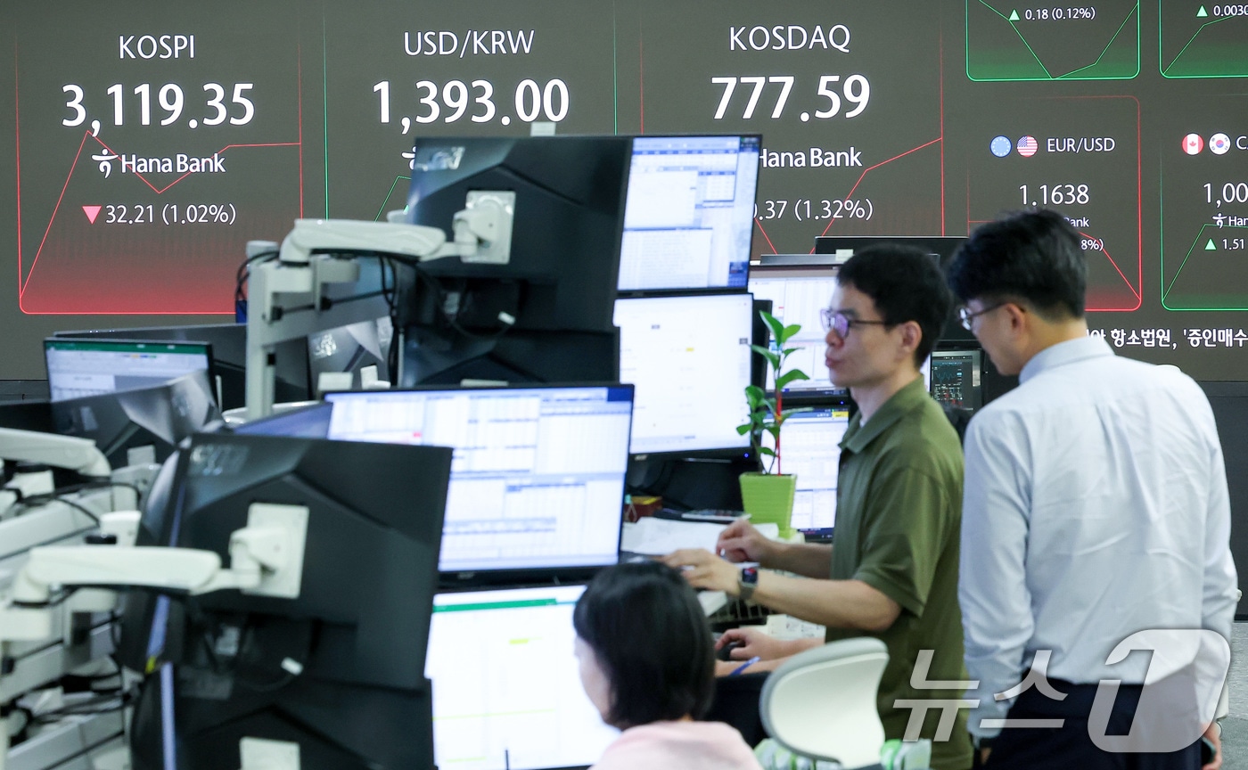 서울 중구 하나은행 딜링룸. /뉴스1 ⓒ News1