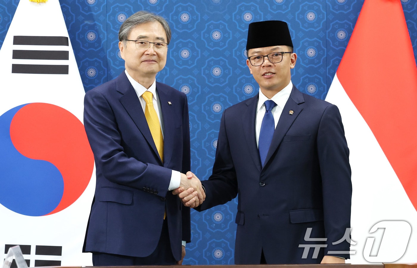 조현 외교부 장관이 21일 오전 서울 종로구 외교부 청사에서 열린 한-인도네시아 외교장관회담에서 수기오노 인도네시아 외교장관을 접견하고 있다. 2025.8.21/뉴스1 ⓒ News1 임세영 기자