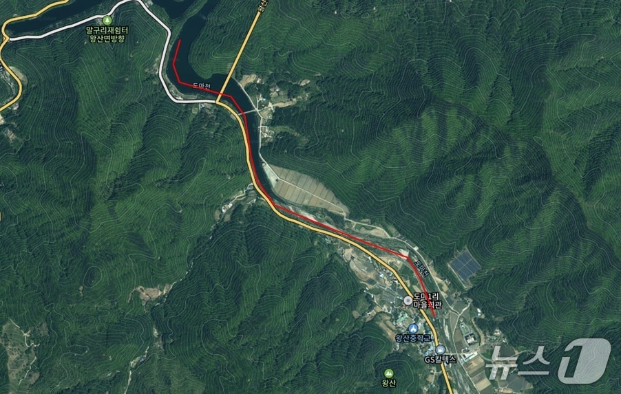 도마천 하상정비 작업구간.(강릉시 제공, 재판매 및 DB 금지) 2025.8.22/뉴스1