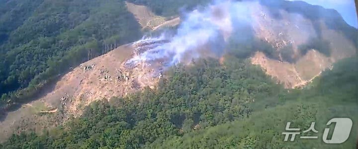 22일 오후 2시 52분쯤 충북 음성군 감곡면 영산리 한 야산에서 불이 나 2시간여 만에 주불을 잡았다.(산림청 제공, 재판매 및DB금지) /뉴스1