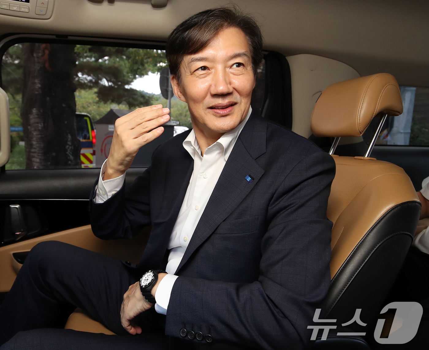 조국 조국혁신당 혁신정책연구원장이 25일 경남 김해시 진영읍 봉하마을에서 뉴스1과 인터뷰하고 있다. 2025.8.25/뉴스1 ⓒ News1 윤일지 기자