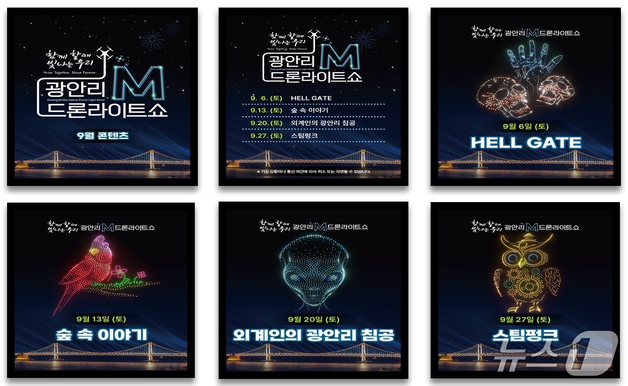 9월 광안리 드론라이트쇼 프로그램.(부산 수영구 제공. 재판매 및 DB금지)