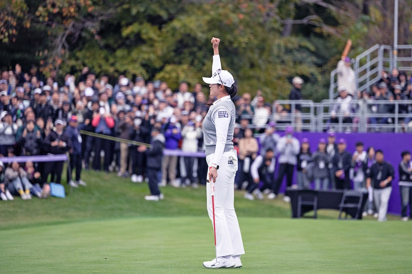 지난해 이벤트 대회 위믹스 챔피언십 정상에 오른 김민선7.(위믹스 챔피언십 대회 조직위원회 제공)