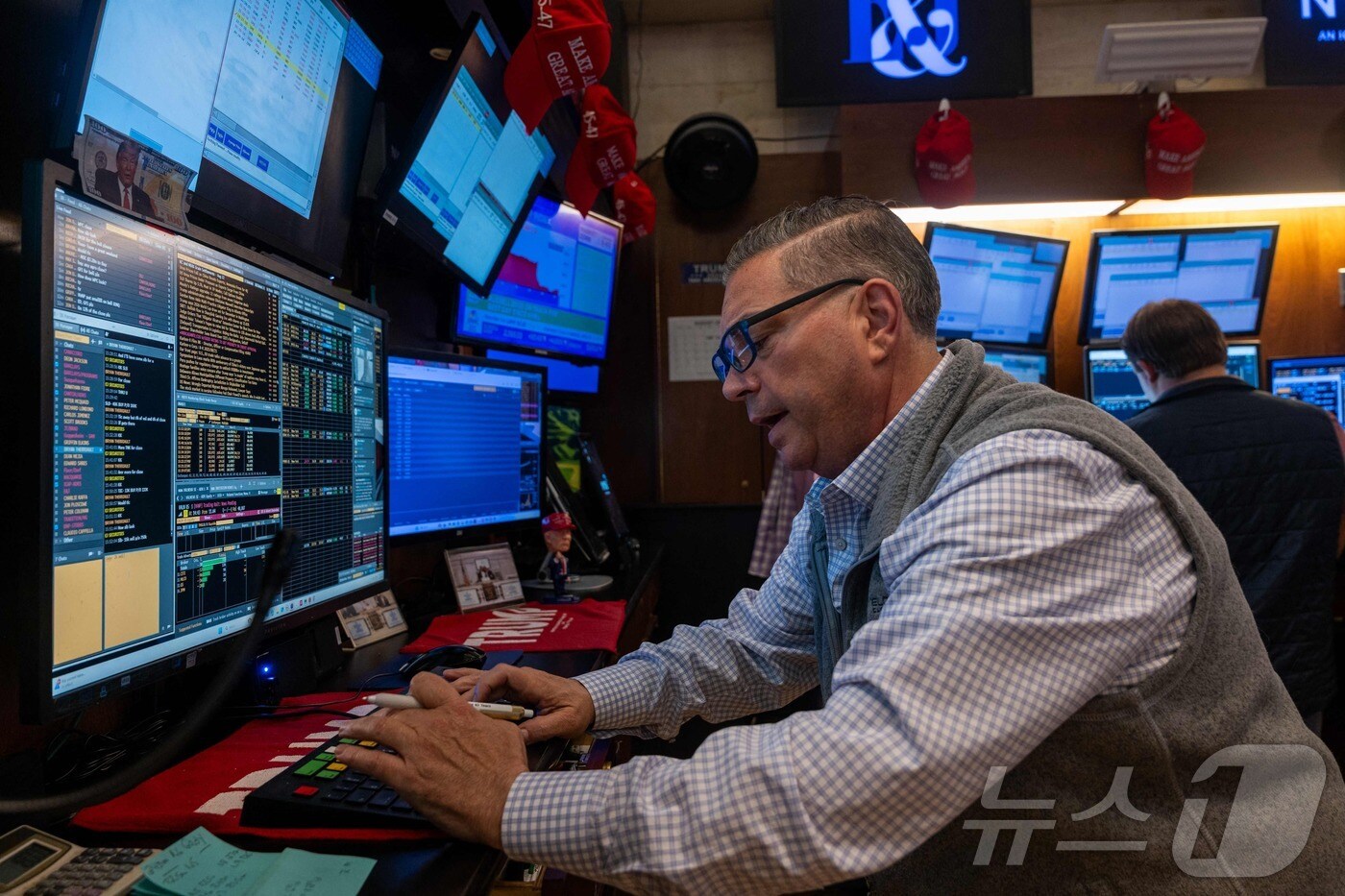 미증시의 한 트레이더. ⓒ AFP=뉴스1