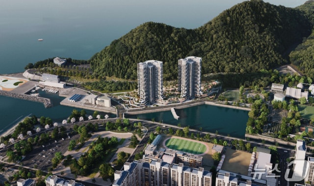 아이에스동서(주)가 부산 남구 용호동 이기대 일원에 건립을 추진하는 아파트 조감도.(아이에스동서(주) 제공. 재판매 및 DB금지)