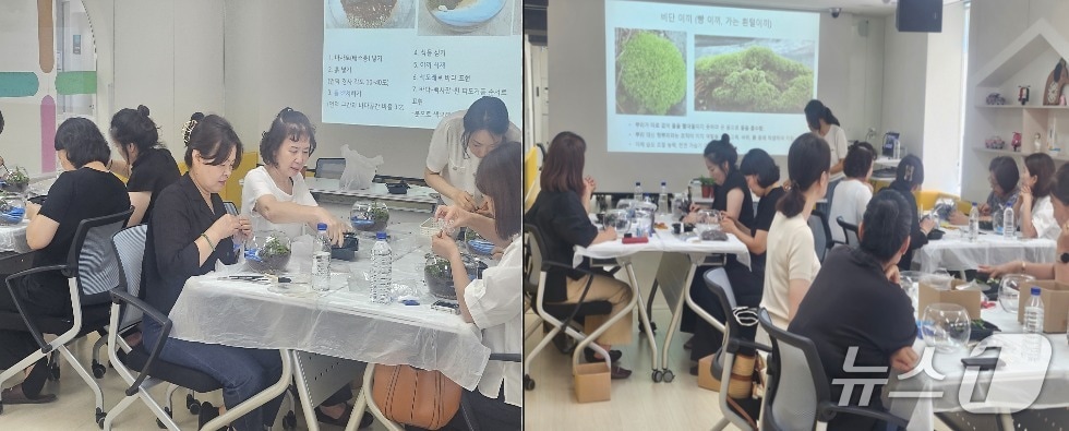 어린이집 원장들이 힐링 교육을 받고 있다.(부산 서구 제공. 재판매 및 DB 금지)