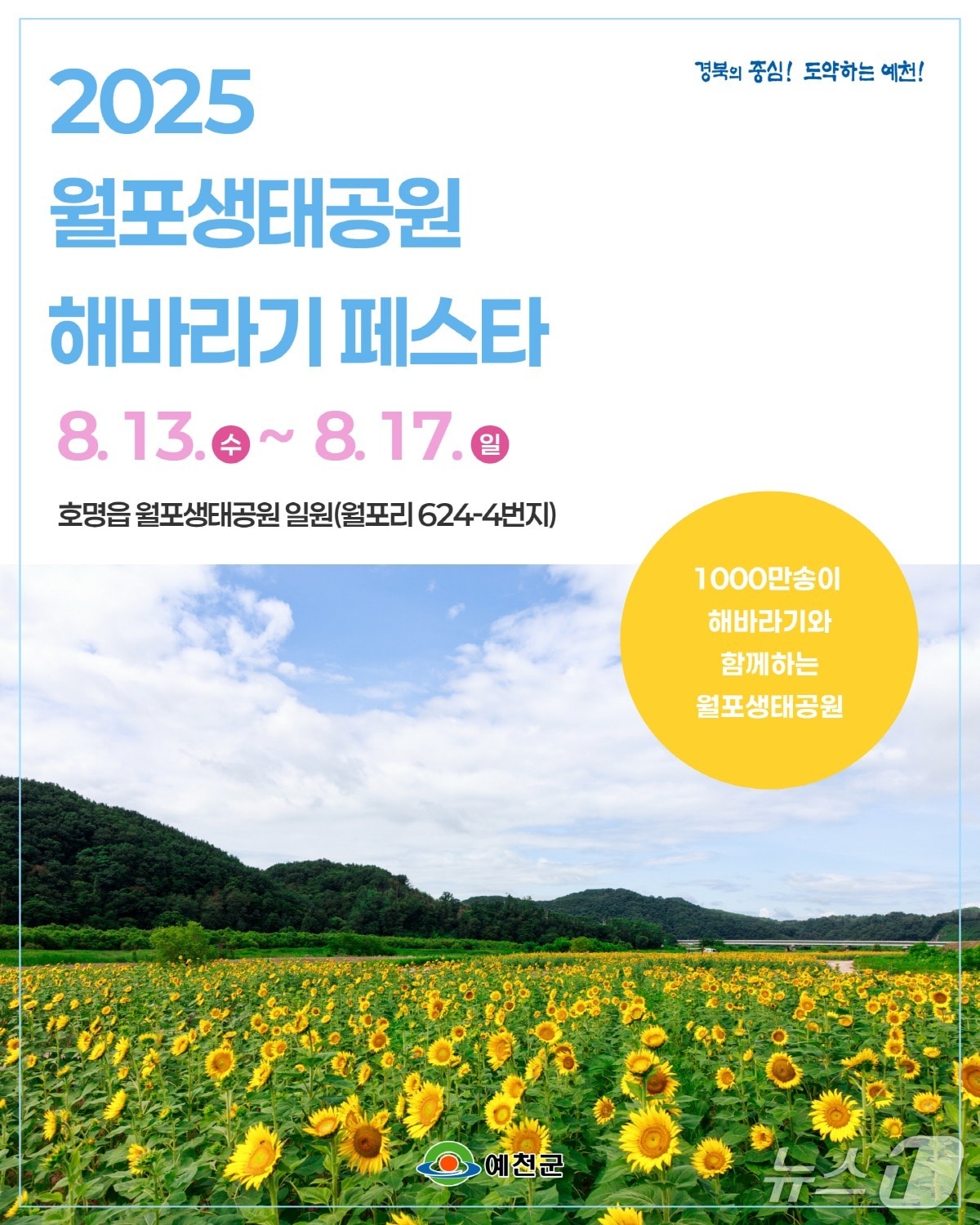 예천 해바라기 페스타 '놀면 뭐하니껴~월포 가보자GO' 포스터(예천군 제공. 재판매 및 DB 금지)2025.8.8/뉴스1