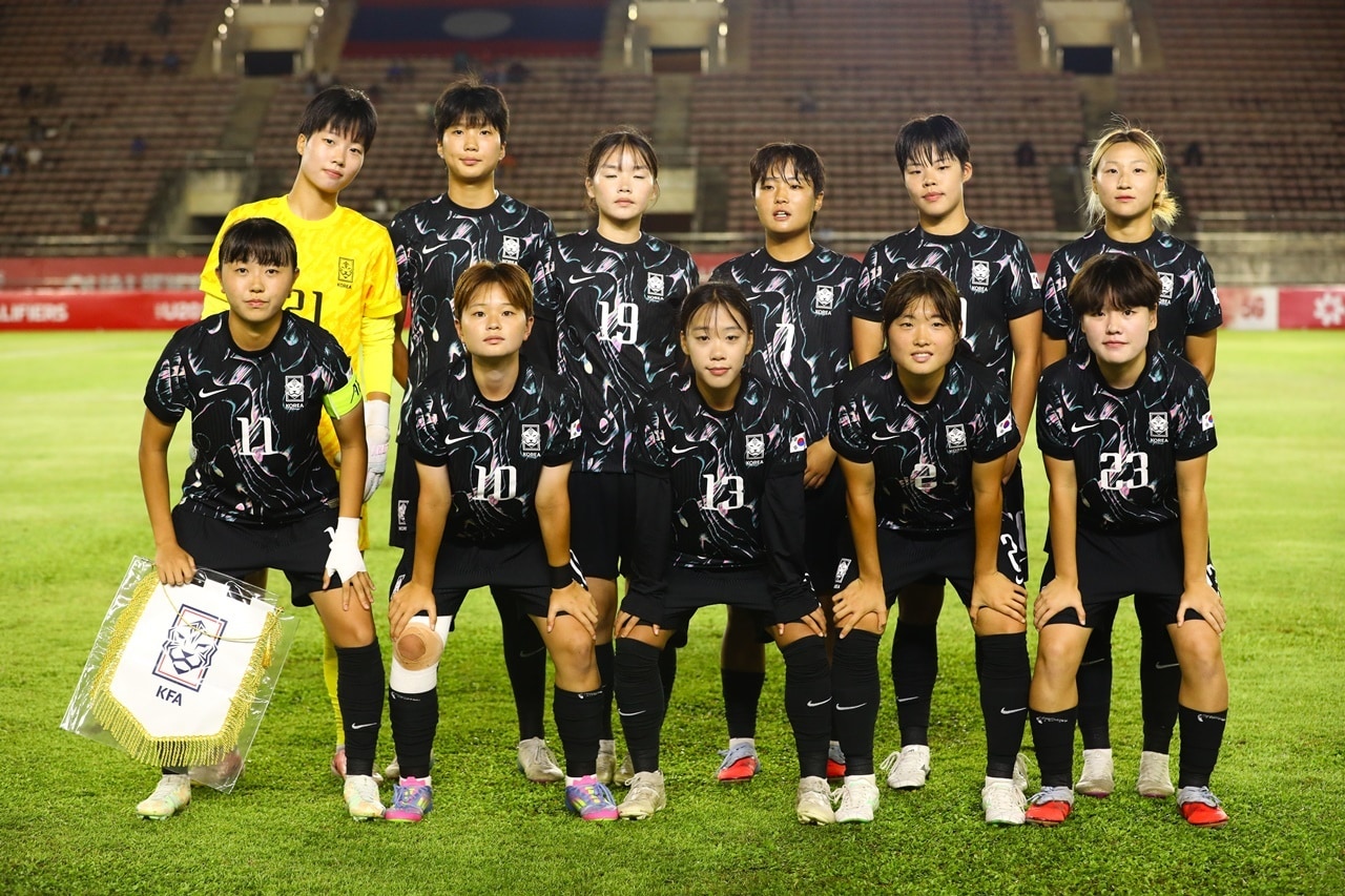 아시안컵 예선에서 2연승을 기록한 여자 U20 대표팀&#40;라오스축구협회 제공&#41;