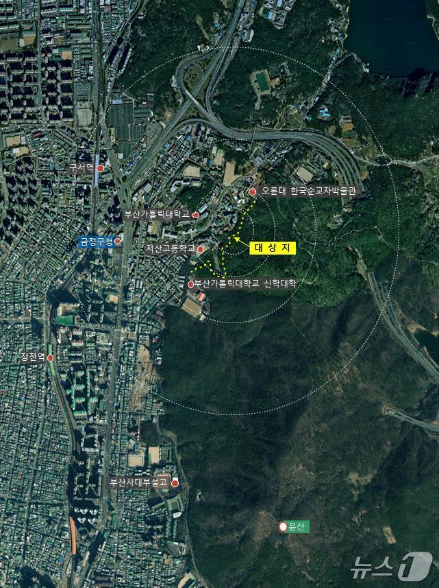 윤산 1.02km 무장애나눔길 조성 위치도.(부산시 제공. 재판매 및 DB금지)