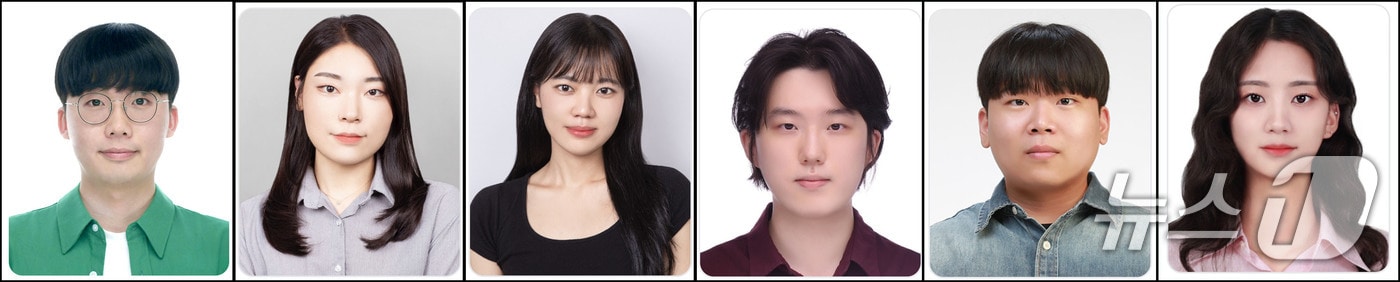왼쪽부터 최하늘, 박세민, 함현지, 장재우 박사과정, 설보윤, 김선주 석사과정. (한남대 제공)