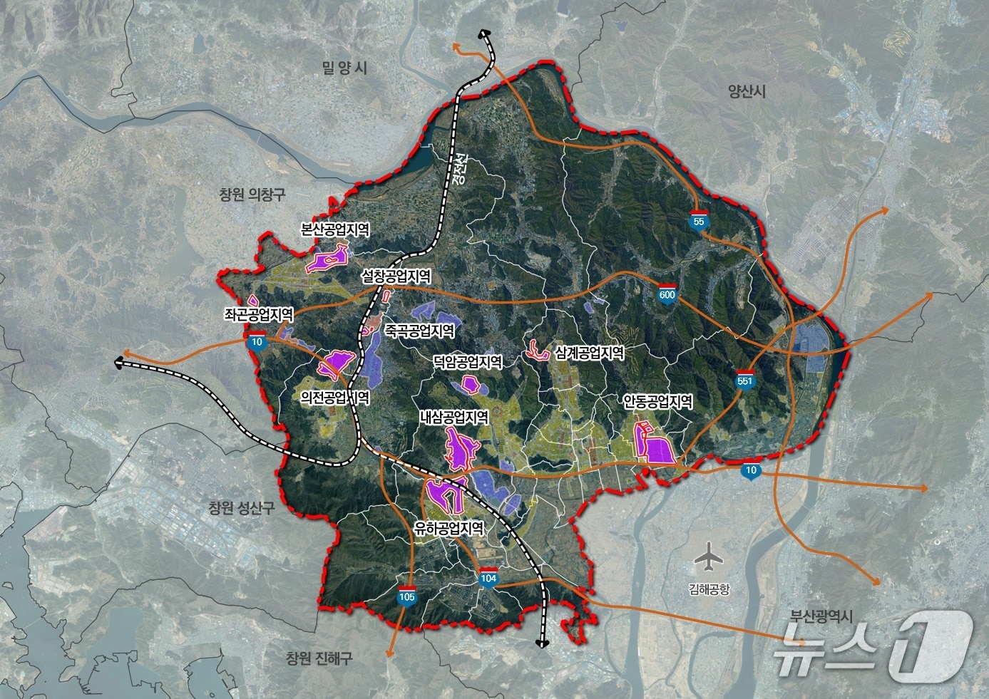 김해시가 2035년 김해 공업지역 기본계획을 확정했다. 사진은 지역 내 공업지역.(김해시 제공. 재판매 및 DB금지)