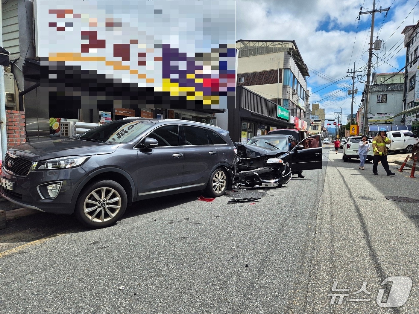 금산군 금산읍 추돌사고 현장. (금산소방서 제공, 재판매 및 DB금지) / 뉴스1