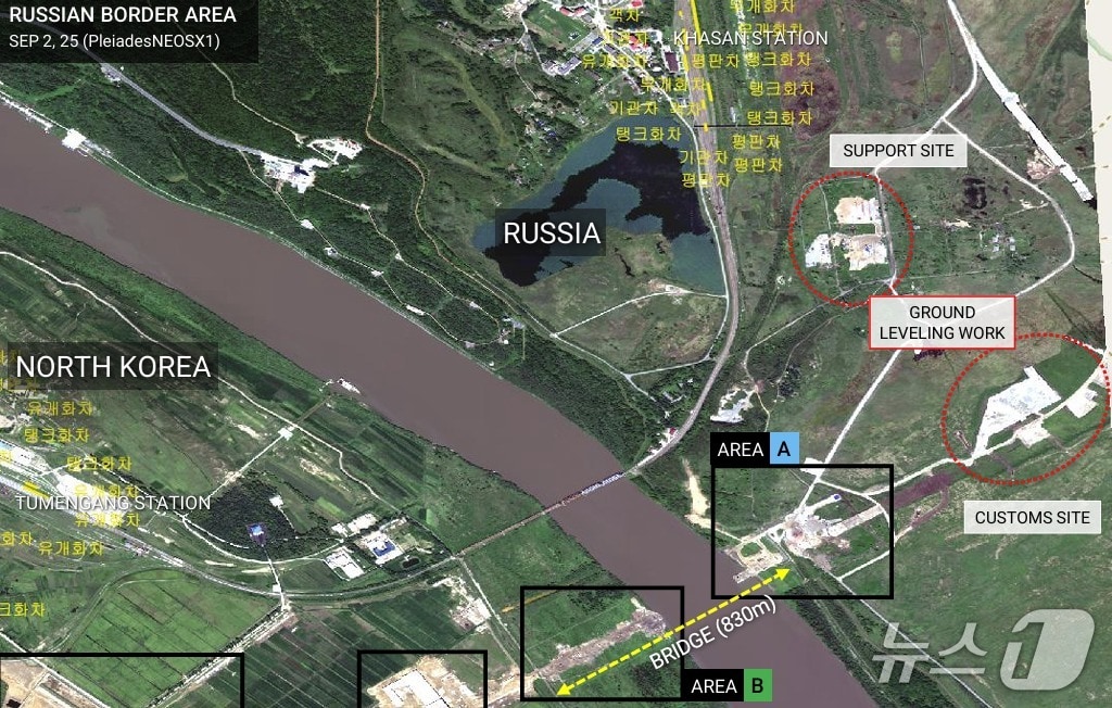 "북러, 두만강 자동차 전용 다리 건설 지속"...건설 방식 달라 눈길 - 뉴스 썸네일 이미지