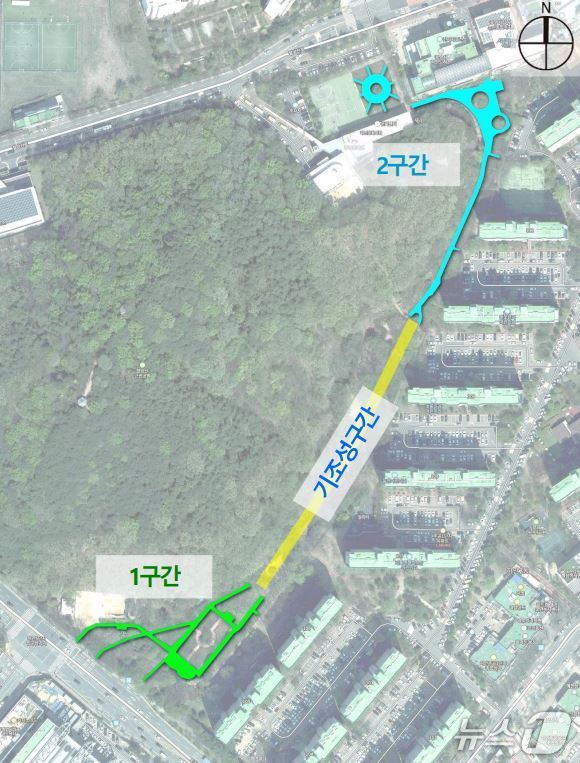 철망산근린공원 재정비 구간.(광명시 제공)