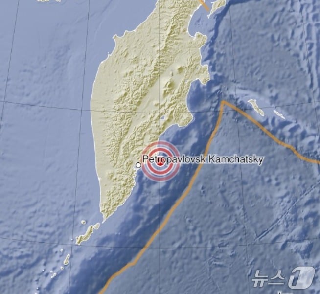 러시아 캄차카 지역 동부 해안 인근에서 13일&#40;현지시간&#41; 규모 7.1의 지진이 발생했다. &#40;출처=독일 지구과학연구센터&#41; 2025.9.13./뉴스1