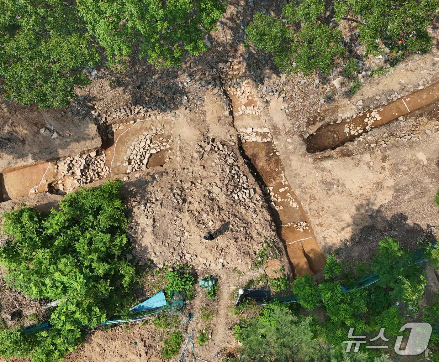 우불산성 시굴구간 내 집수지 전경.(양산시 제공. 재판매 및 DB금지)