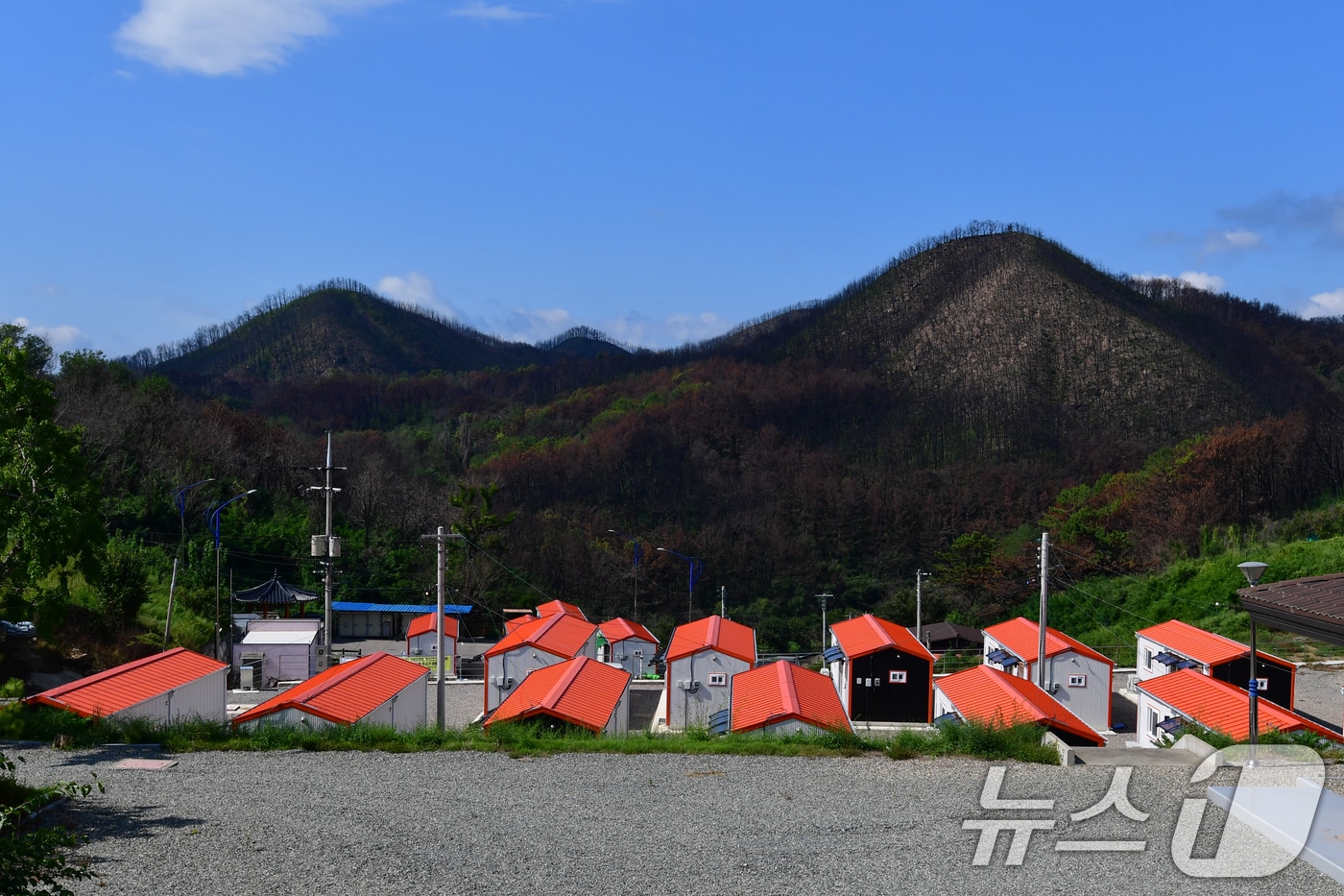 경북 영덕 괴물산불 피해지역인 석리 마을 공터에 마련된 산불이재민 임시 숙소인 조립식 주택. (뉴스1 자료, 재판매 및 DB금지) 뉴스1 최창호 기자
