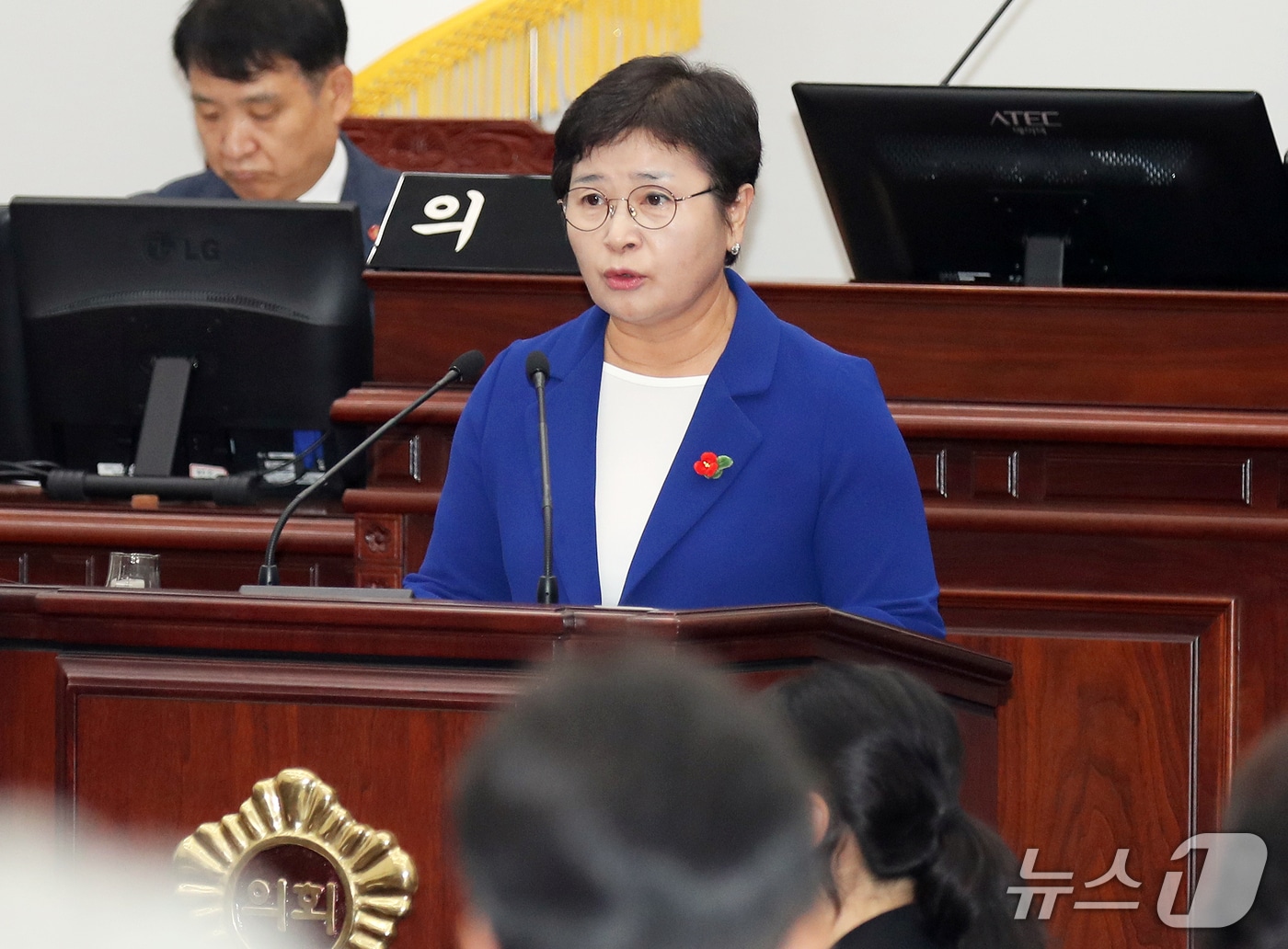 강성의 제주특별자치도의회 의원(더불어민주당·제주시 화북동)이 16일 오후 제442회 도의회 임시회 제2차 본회의에서 5분 발언을 하고 있다.(제주특별자치도의회 제공, 재판매 및 DB 금지)