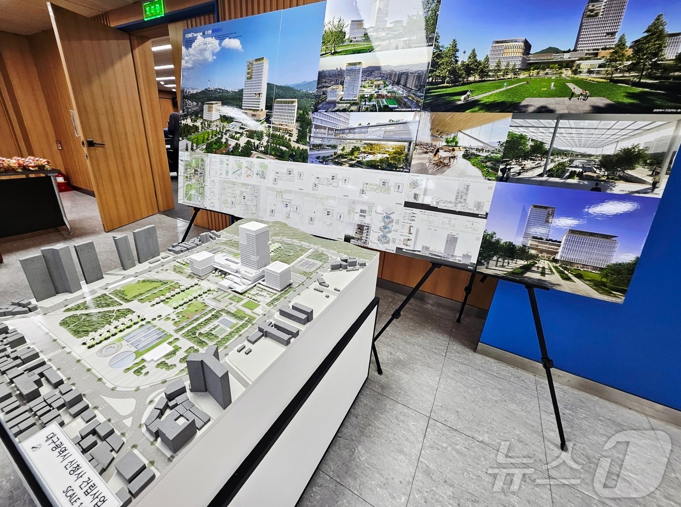 대구시는 17일 시청 신청사 국제설계공모에서 나우동인건축사사무소 컨소시엄이 제출한 '포레스케이프'(FORETscape)를 당선작으로 선정했다고 밝혔다. 사진은 대구시가 이날 오전 공개한 신청사 조감도. 2025.9.17/뉴스1 ⓒ News1 남승렬 기자