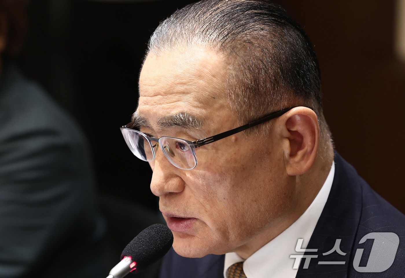 위성락 국가안보실장이 17일 서울 중구 프레스센터에서 열린 한국신문방송편집인협회 초청 편집인 간담회에서 기조발언을 하고 있다. 2025.9.17/뉴스1 ⓒ News1 김성진 기자