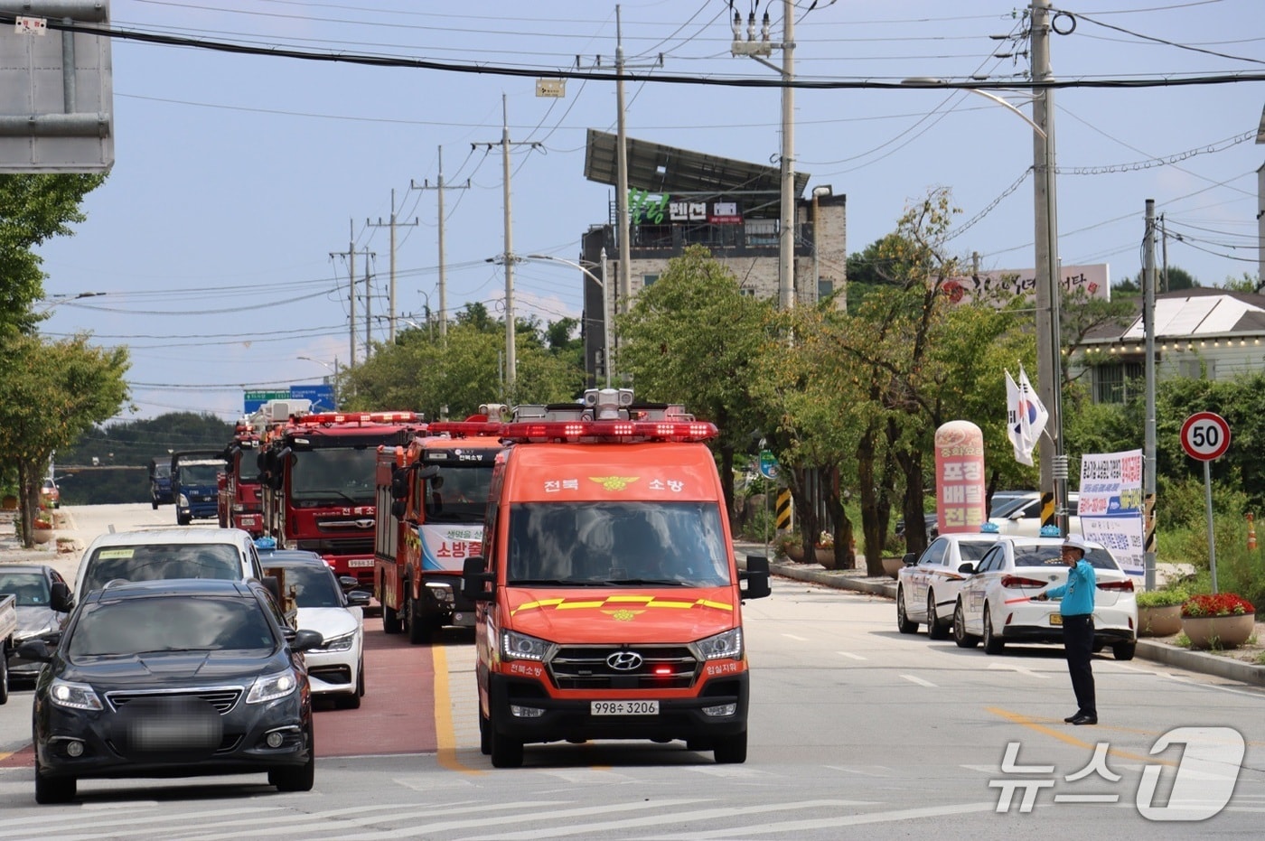 긴급차량 우선신호제어시스템 시행 모습.(전북소방본부 제공. 재판매 및 DB금지)
