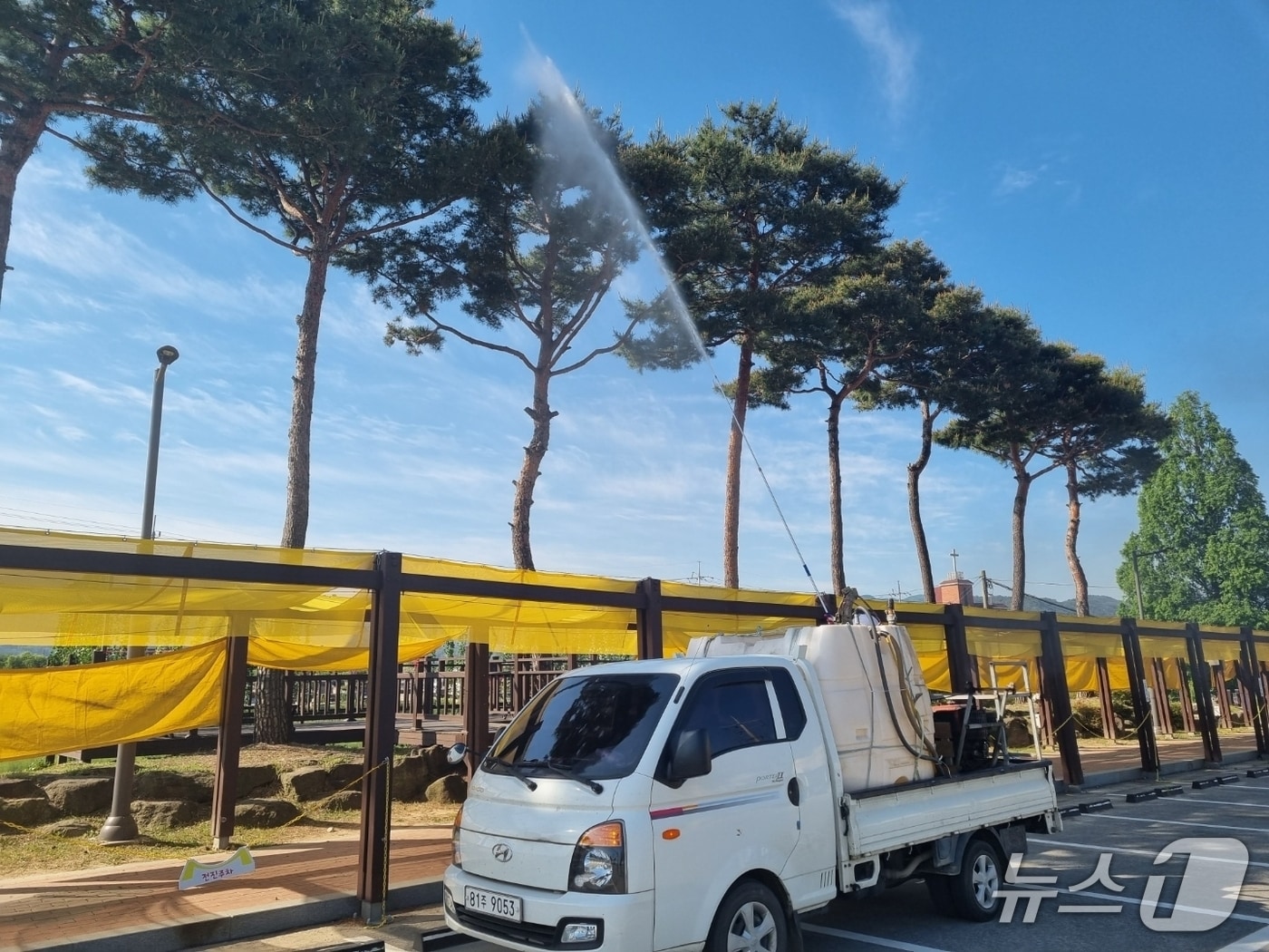 돌발해충 방제.(전남도 제공. 재판매 및 DB금지) 2025.9.17/뉴스1