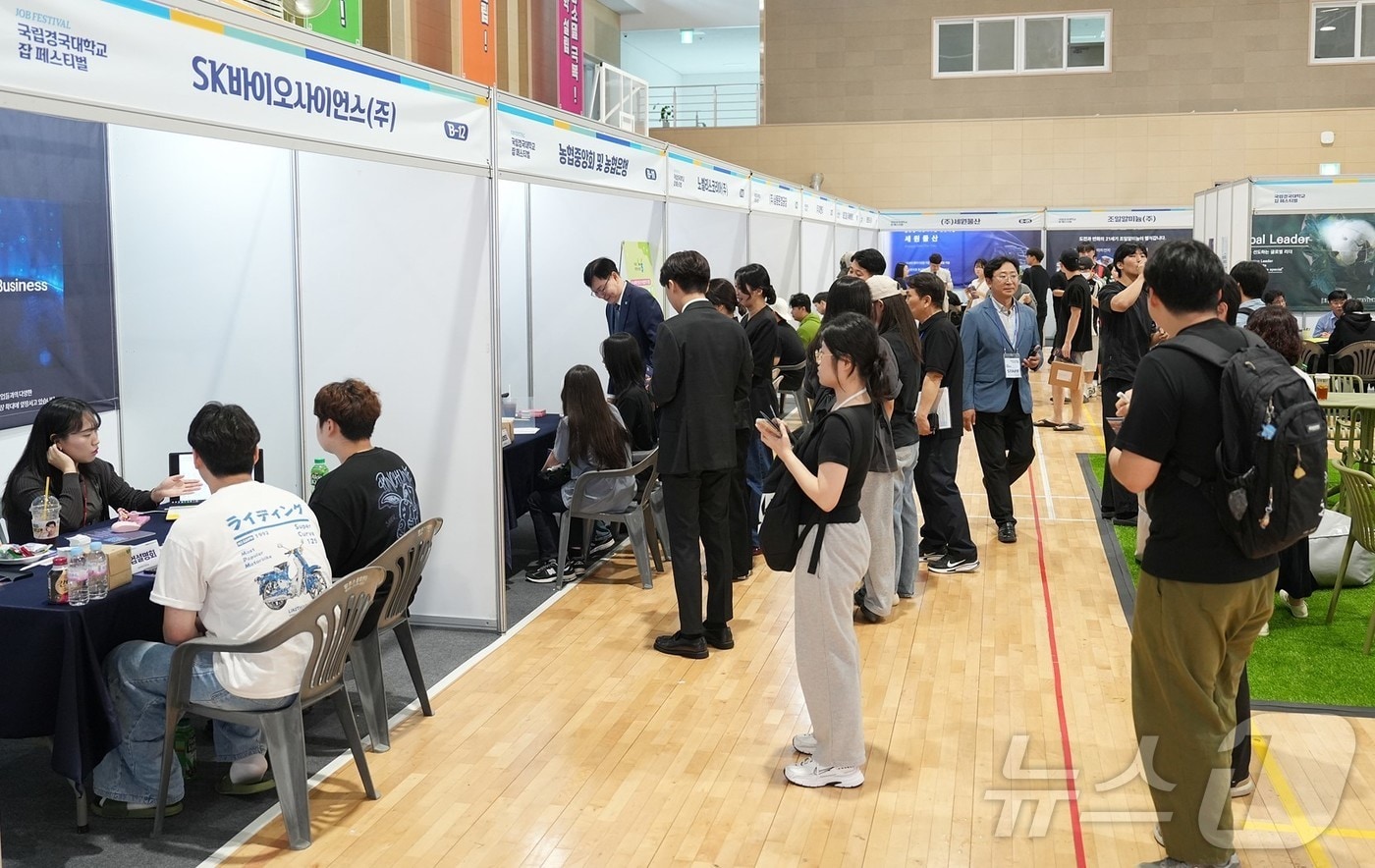 국립경국대학교는 18일 안동캠퍼스 체육관에서 ‘2025 잡 페스티벌’을 열고 학생과 지역 청년들에게 진로 탐색과 취업 기회를 제공한다.(국립경국대학 제공. 재판매 및 DB금지)/뉴스1