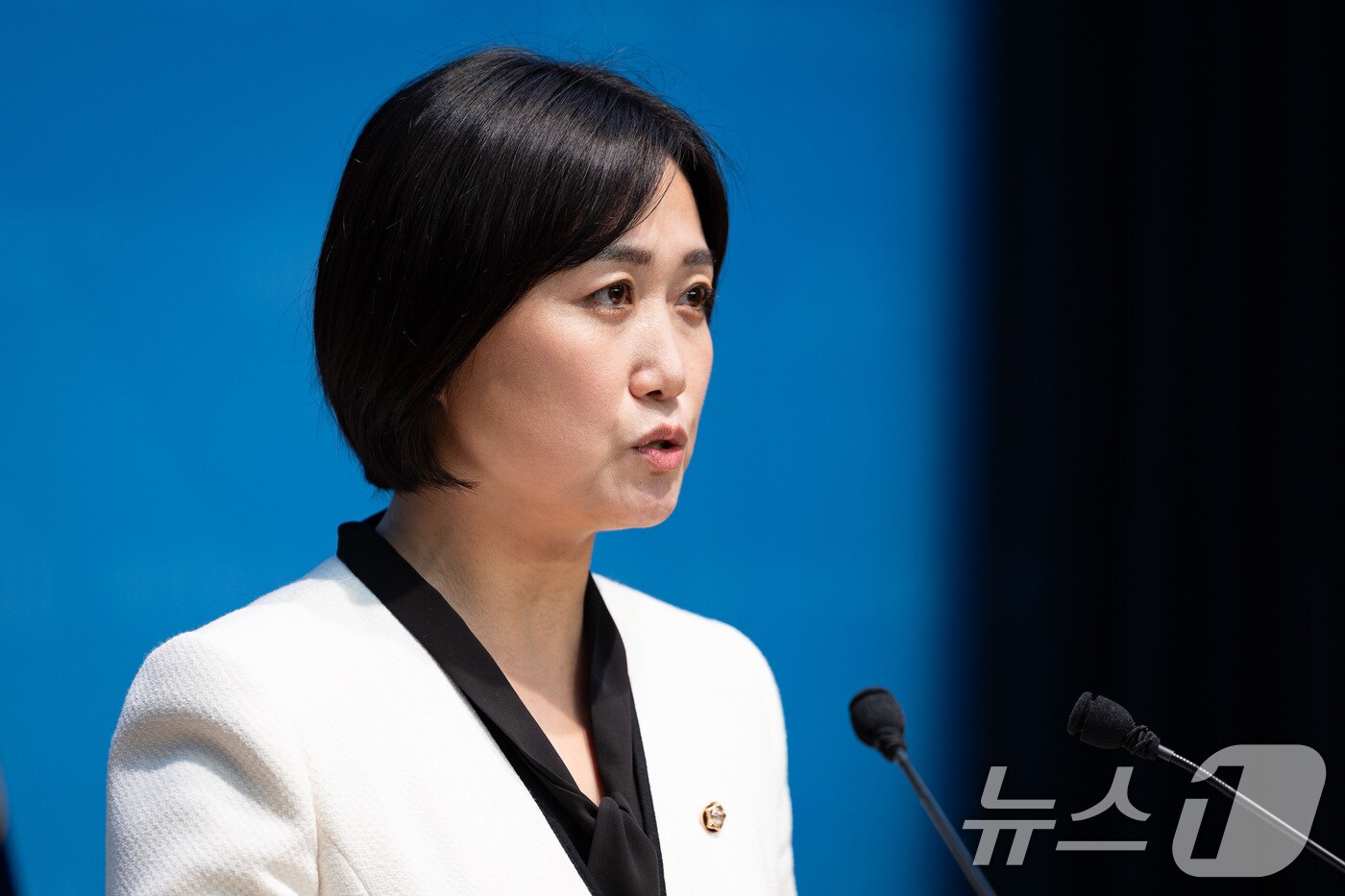 백승아 더불어민주당 원내대변인이 서울 여의도 국회 소통관에서 브리핑하고 있다. 2025.9.19/뉴스1 ⓒ News1 유승관 기자