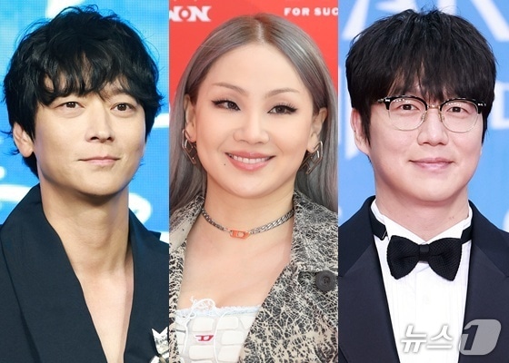 (왼쪽부터) 배우 강동원, 가수 씨엘, 성시경 ⓒ 뉴스1 DB