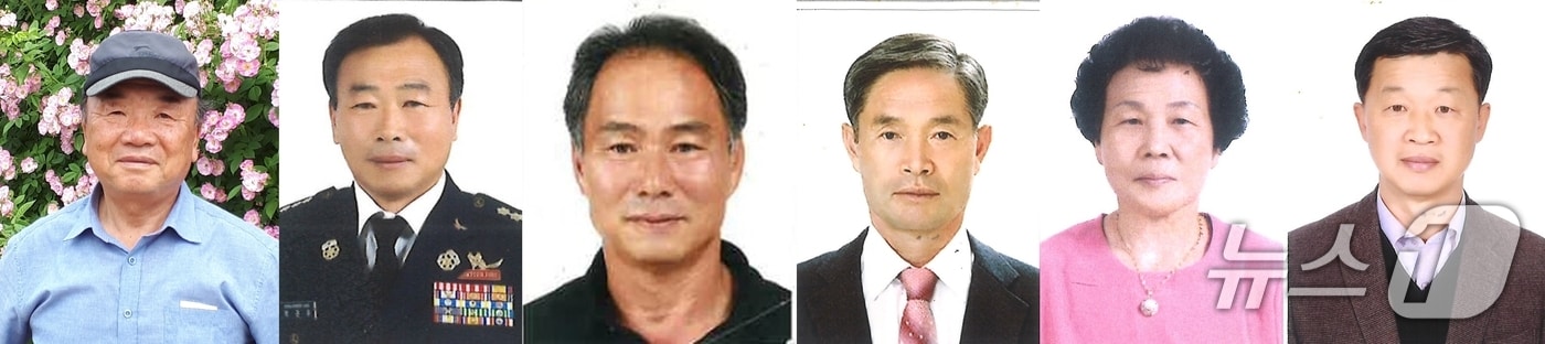 전북 진안군민의장에 선정된 신팔복, 박관우, 손두수, 허현, 전영자, 김만성 씨.(사진 왼쪽부터)/뉴스1