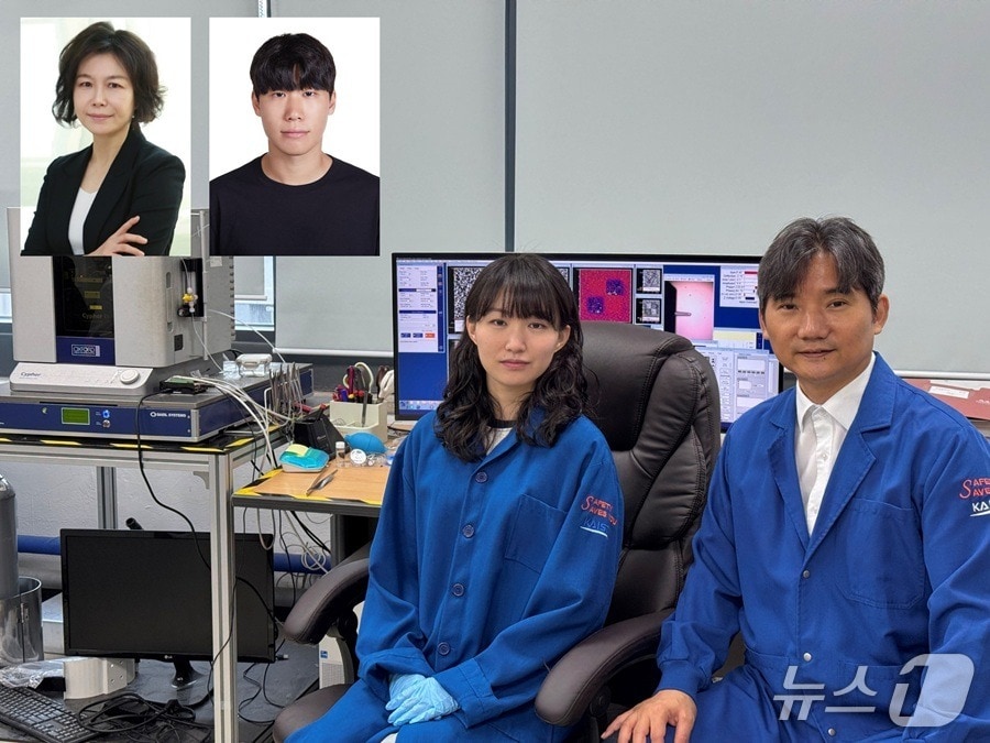 KAIST 신소재공학과 연구팀. 왼쪽부터 박상희 교수, 박성환 박사과정생, 공채원 박사과정생, 홍승범 교수. (KAIST 제공) /뉴스1