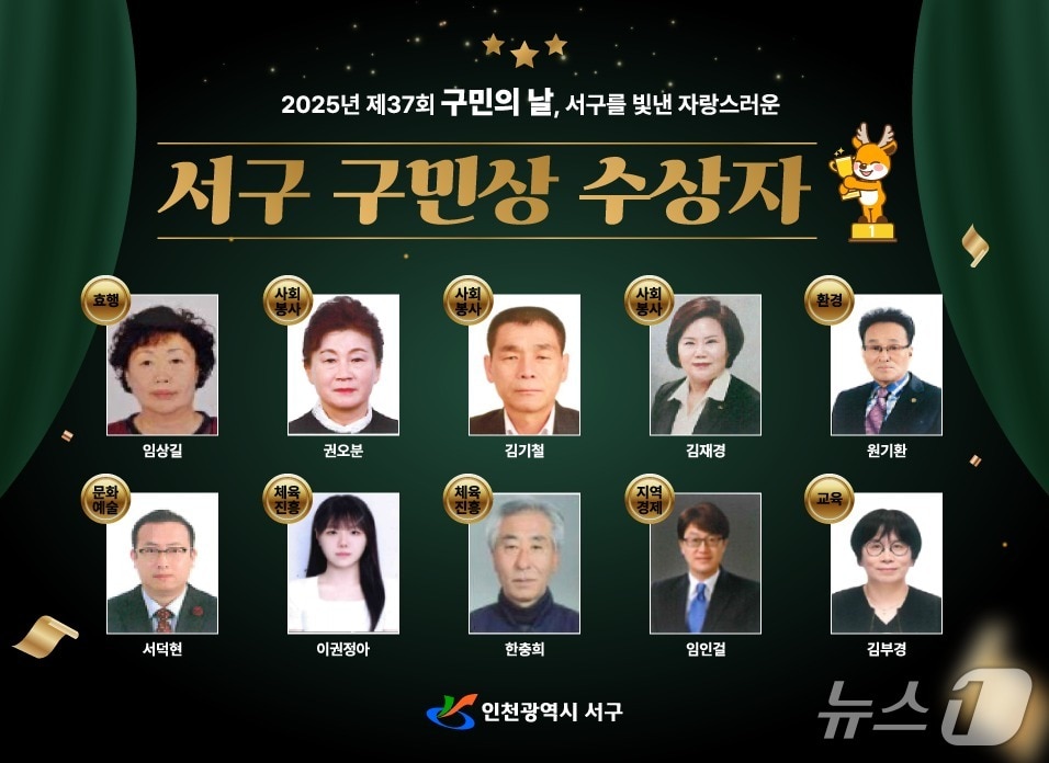 2025년 서구 구민상 수상자&#40;인천 서구 제공,재판매 및 DB금지&#41;