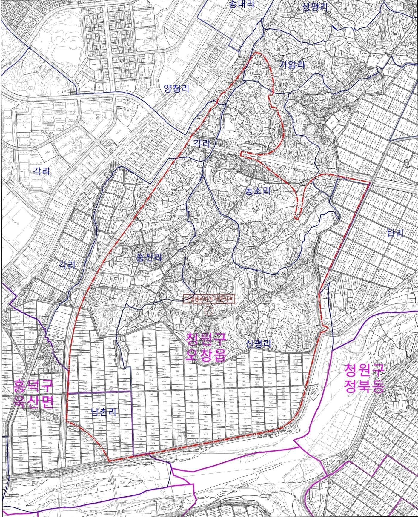 청주시 오창4산업단지 개발행위 허가 제한 구역.&#40;시 제공&#41;/뉴스1