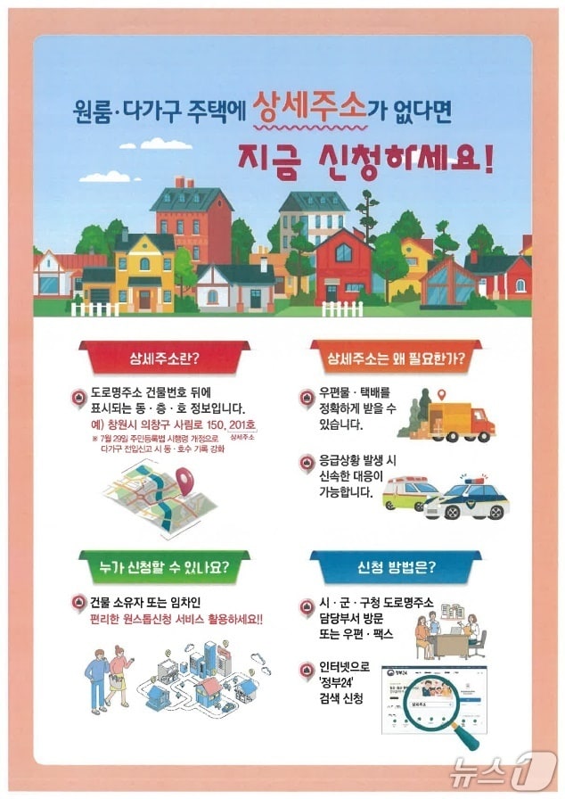 &#39;상세주소 직권 부여&#39; 안내 포스터.&#40;동구 제공. 재판매 및 DB금지&#41;
