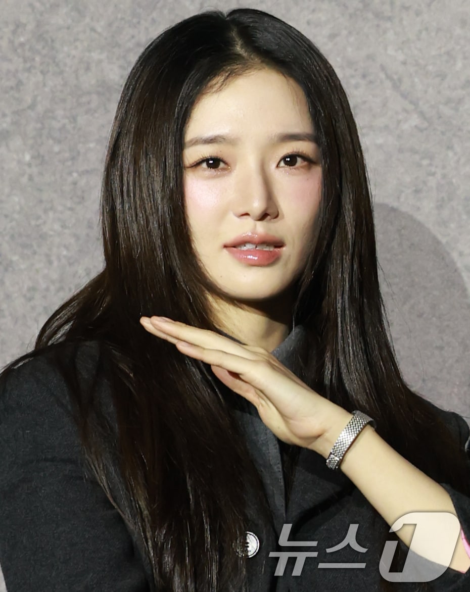 배우 박규영이 25일 오후 서울 광진구 자양동 롯데시네마 건대입구점에서 열린 넷플릭스 영화 ‘사마귀’ 제작보고회에 참석해 포즈를 취하고 있다. 2025.9.25/뉴스1 ⓒ News1 권현진 기자