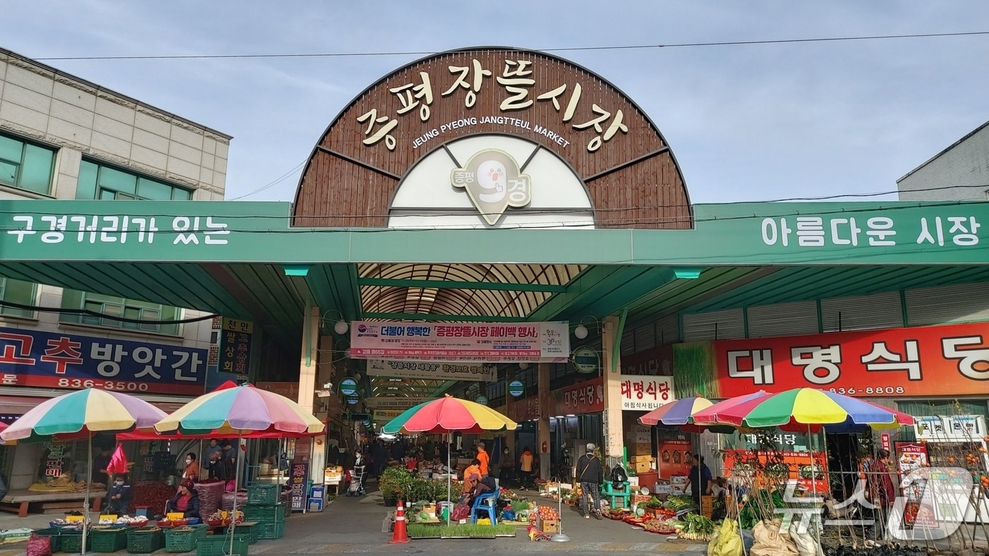 충북 증평장뜰시장 전경/뉴스1