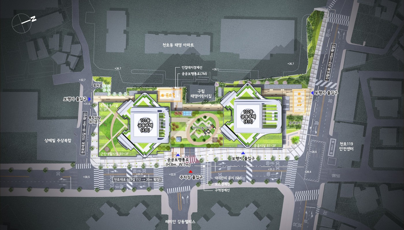  천호8구역  배치도(서울시 제공) 뉴스1 ⓒ News1