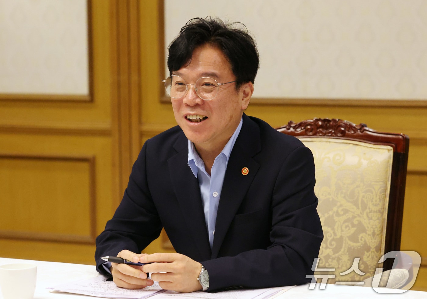 김영훈 고용노동부 장관이 5일 서울 종로구 정부서울청사에서 열린 노동안전 관계 장관 간담회에서 발언을 하고 있다. 2025.9.5/뉴스1 ⓒ News1 임세영 기자