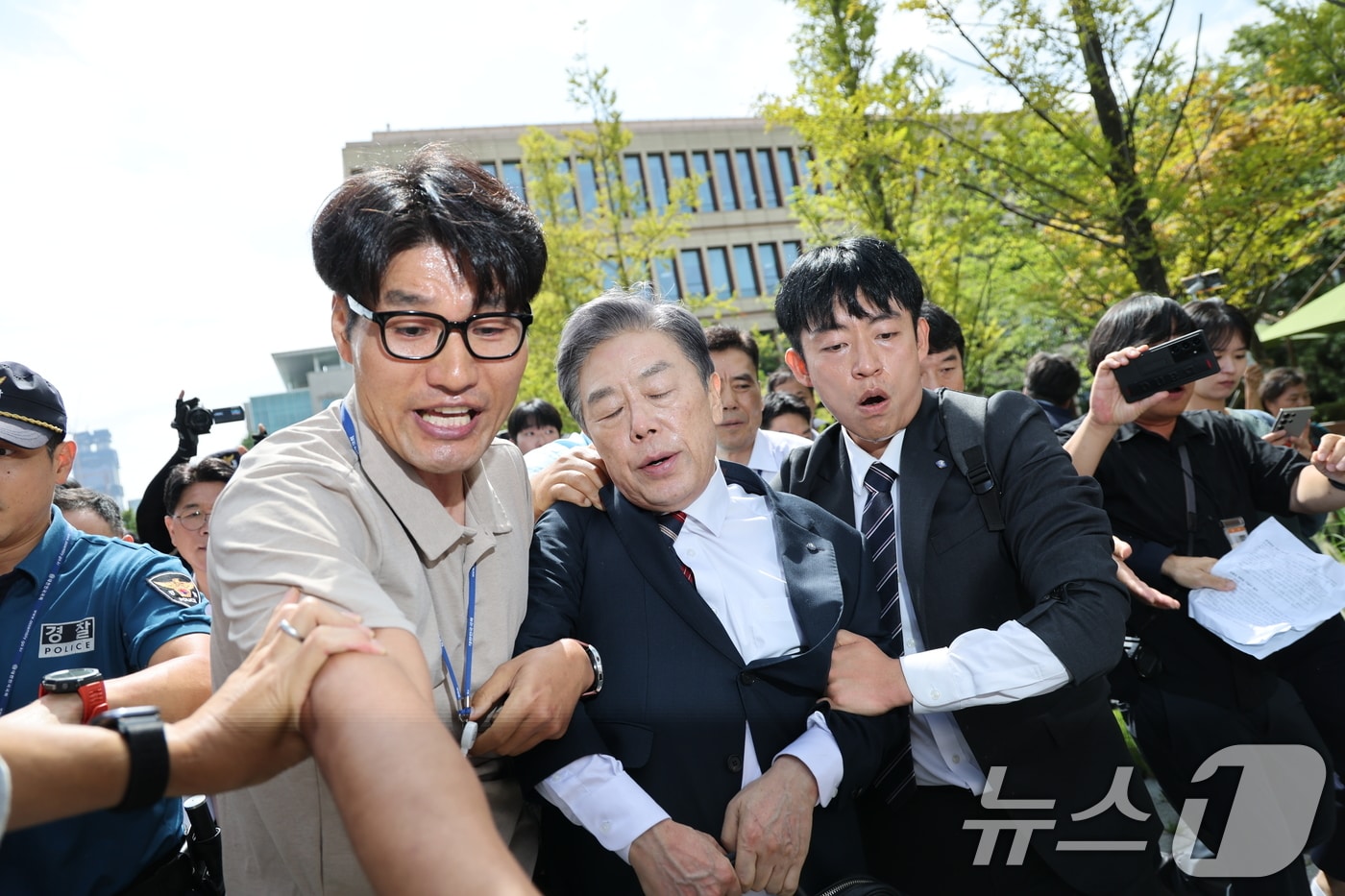 김민전 의원 국회 소통관 브리핑 모습