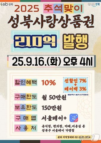 910억 원 규모 지역사랑상품권 발행.(성북구 제공)