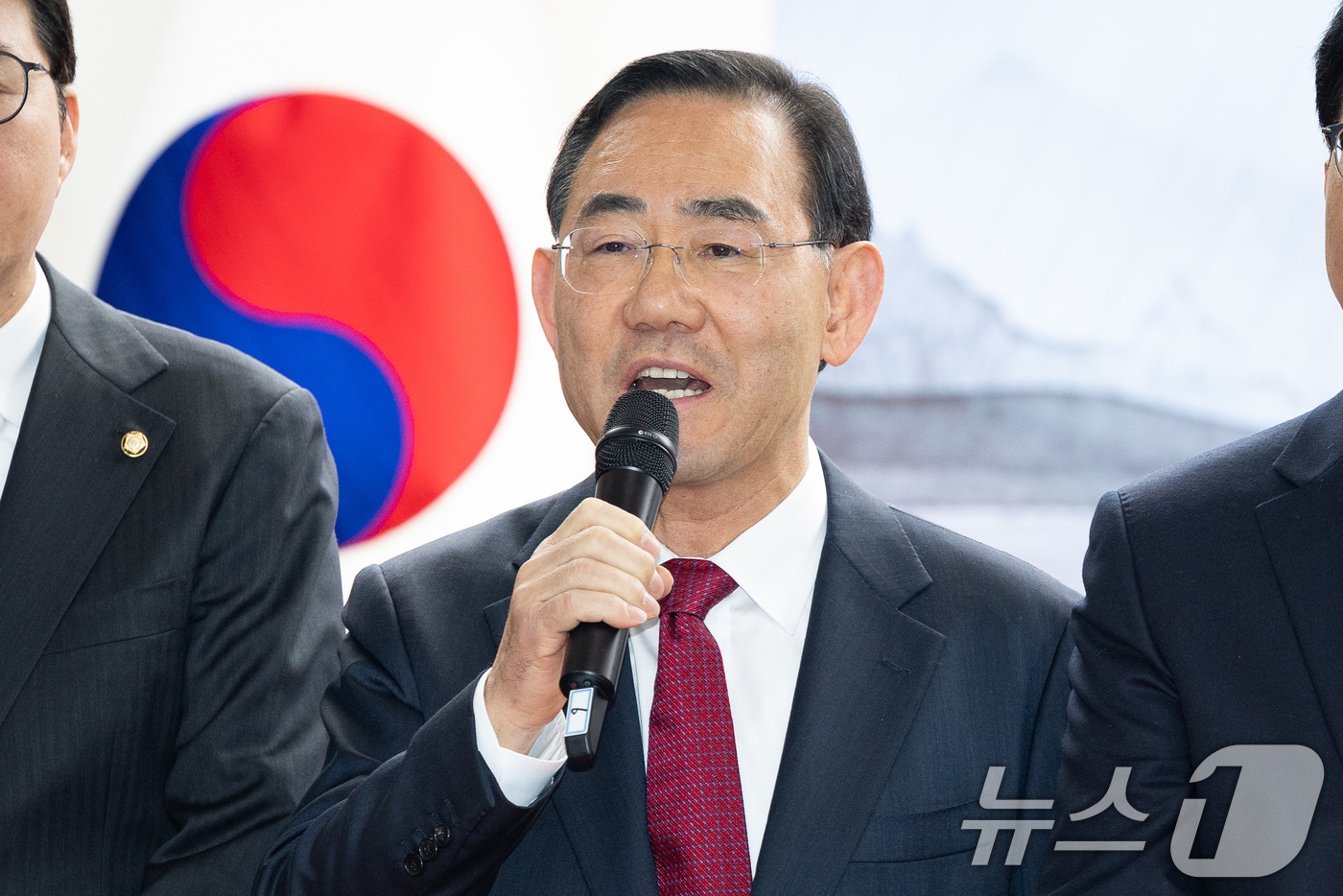 주호영 국회 부의장이 1일 서울 여의도 당사에서 열린 2026 국민의힘 신년인사회에서 인사말을 하고 있다. 2026.1.1/뉴스1 ⓒ News1 유승관 기자