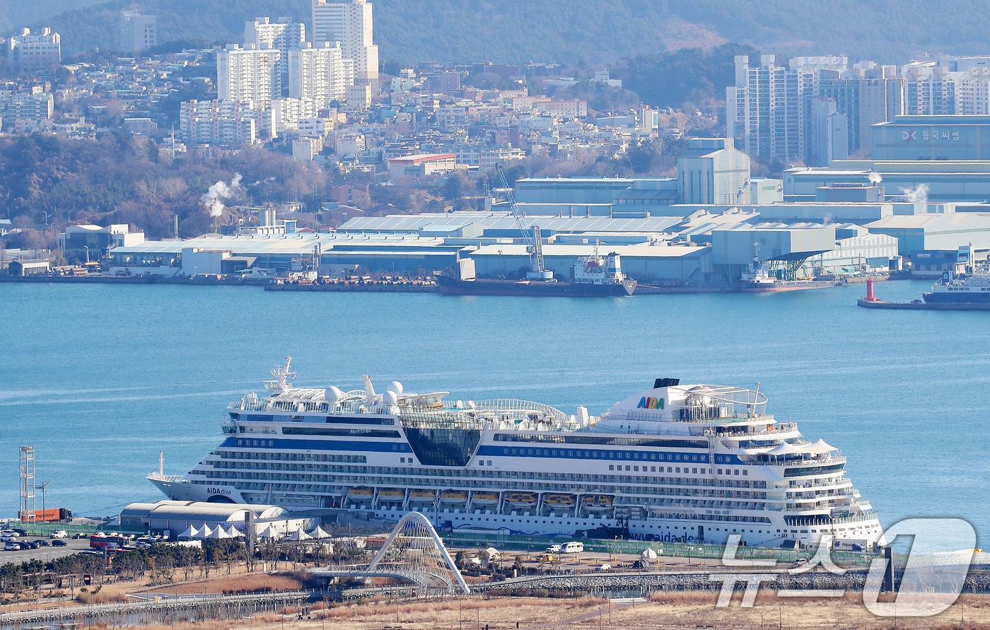 지난 1월 12일 부산 동구 부산항국제여객터미널 크루즈부두에 월드와이드 크루즈인 아이다디바(AIDAdiva)'호가 접안해 있다. (사진은 기사 내용과 무관함)  ⓒ News1  뉴스1