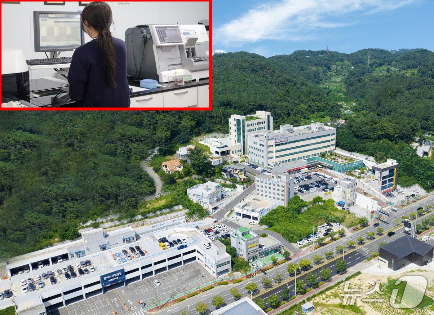 에스포항병원이 대한진단검사의학재단과 대한진단검사의학회로부터 7년 연속 우수 검사실 인증을 받았다. 병원 전경과 검사실 모습.(에스포항병원 제공, 재판매 및 DB금지) 2026.1.12/뉴스1