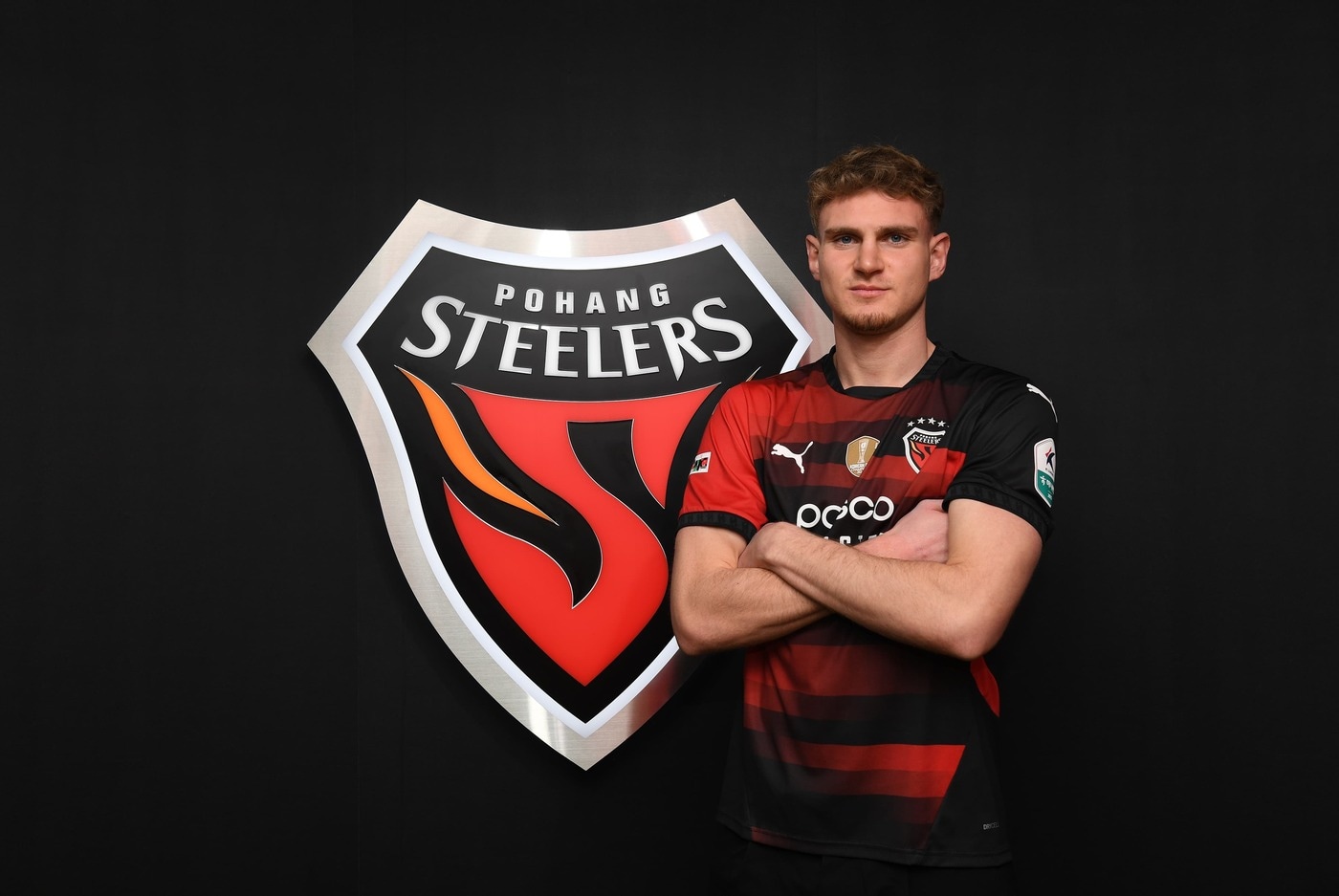 포항 스틸러스에 입단한 독일 출신 공격수 야콥 트란지스카. (포항 스틸러스 제공)
